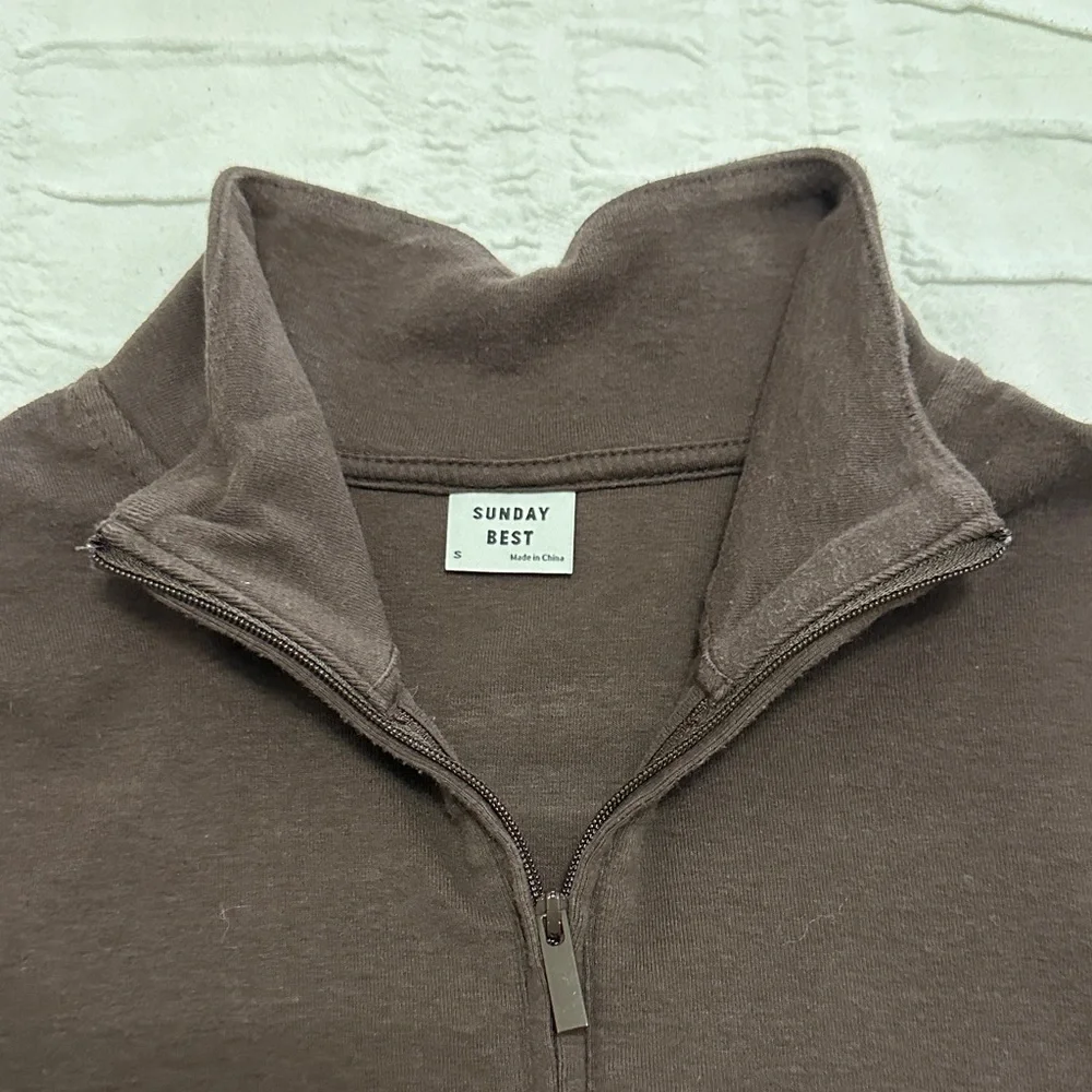 Sunday Best Dark Brown Quarter Zip - Picture 2 of 6